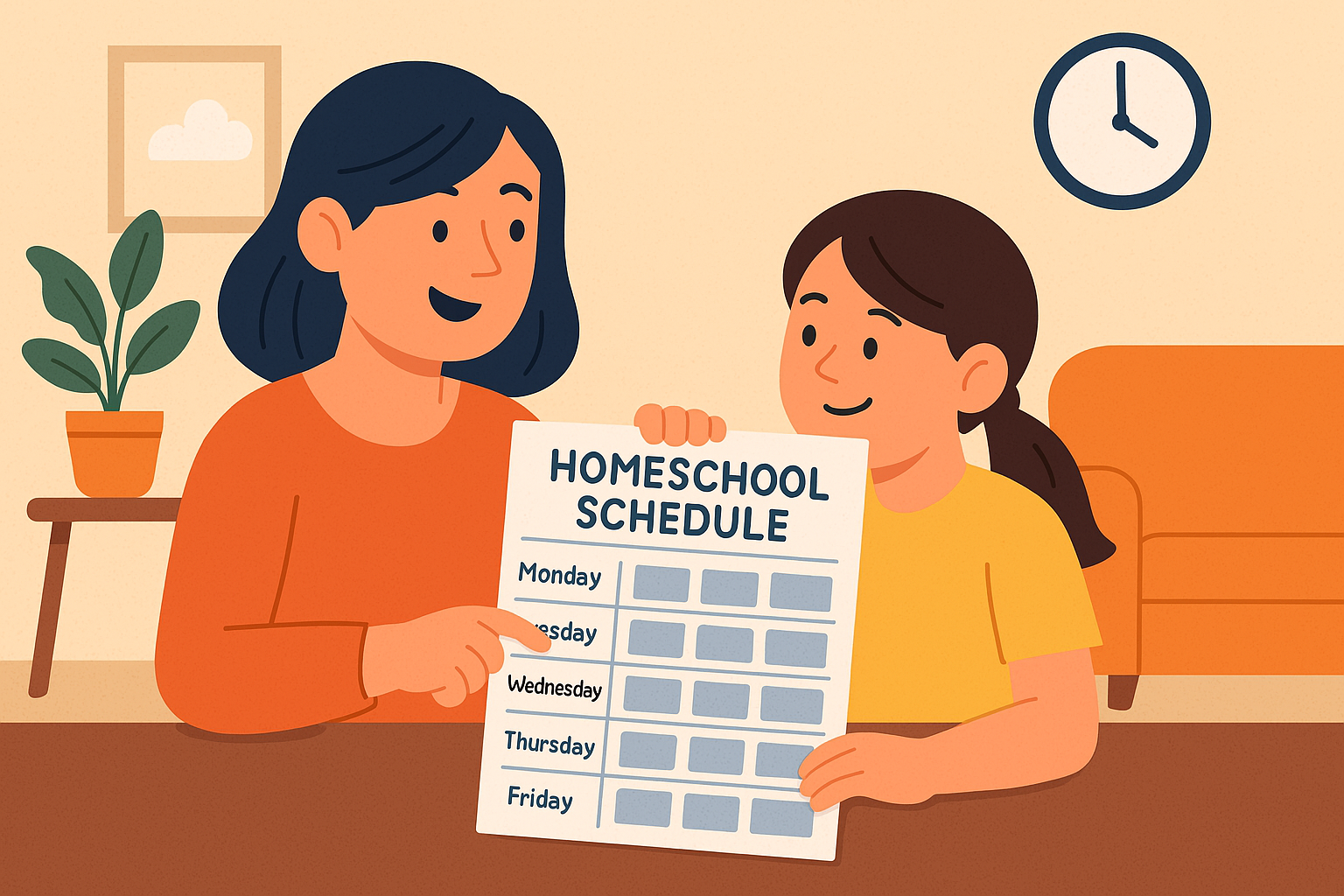 Planning a flexible schedule for easypeasy homeschool.