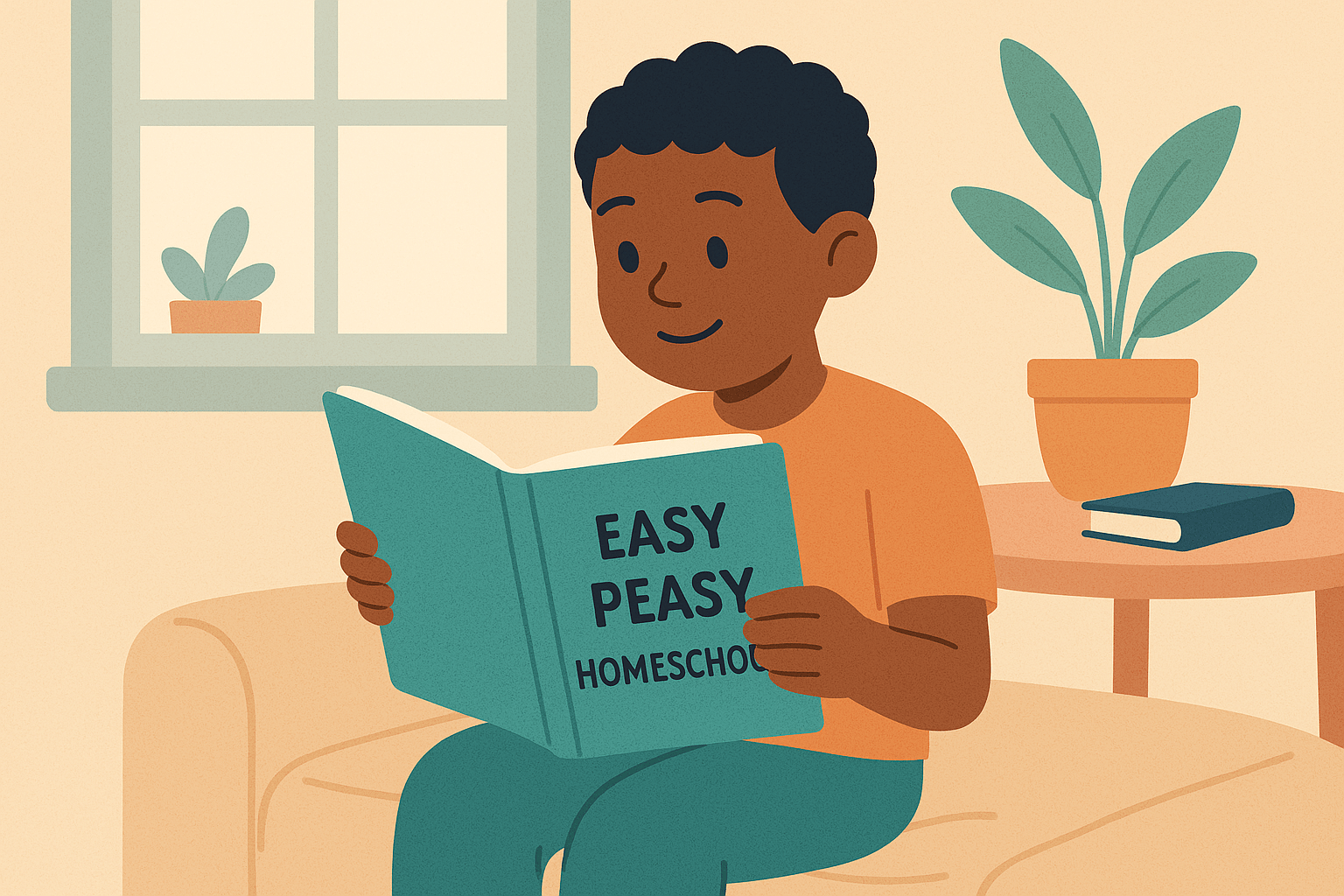 Child reading with easypeasy homeschool approach.