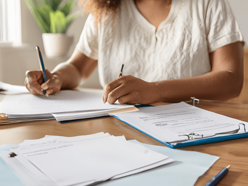 Parent filling out paperwork to withdraw child from Florida school mid-year