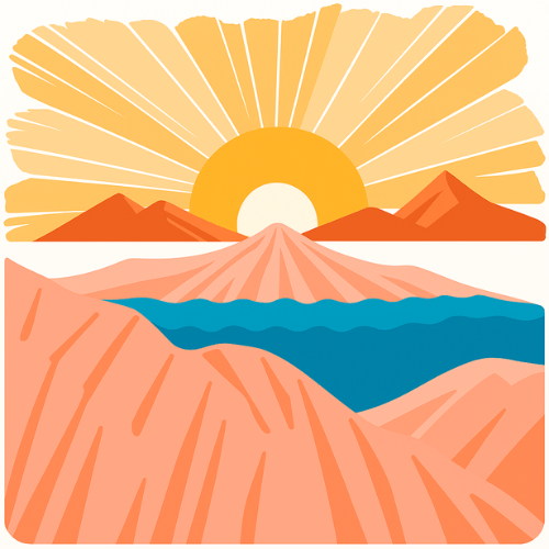 Sunrise behind mountains, symbolizing Eaton Academic’s mission to equip students for the future.